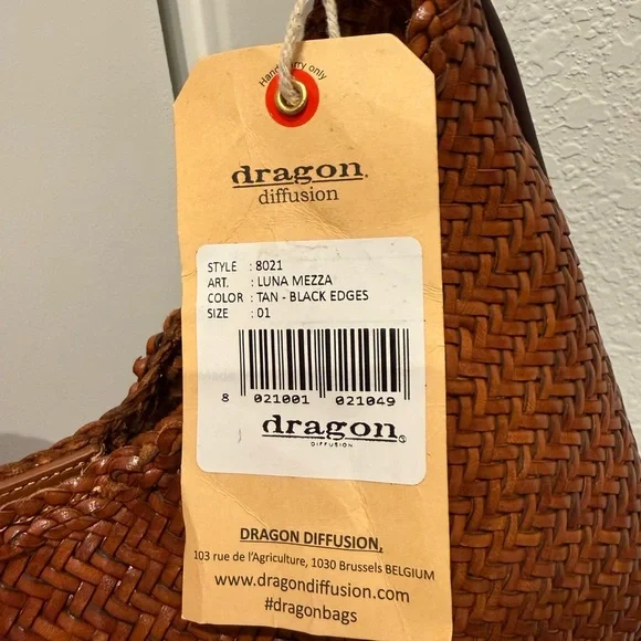 Dragon Diffusion Luna Mezza Should Bag Color Tan - Picture 2 of 10